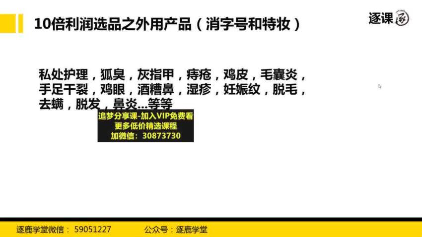 逐鹿蓝海高利润选品课：你只要能选好一个品，就意味着一年轻松几百万的利润(1.26G)