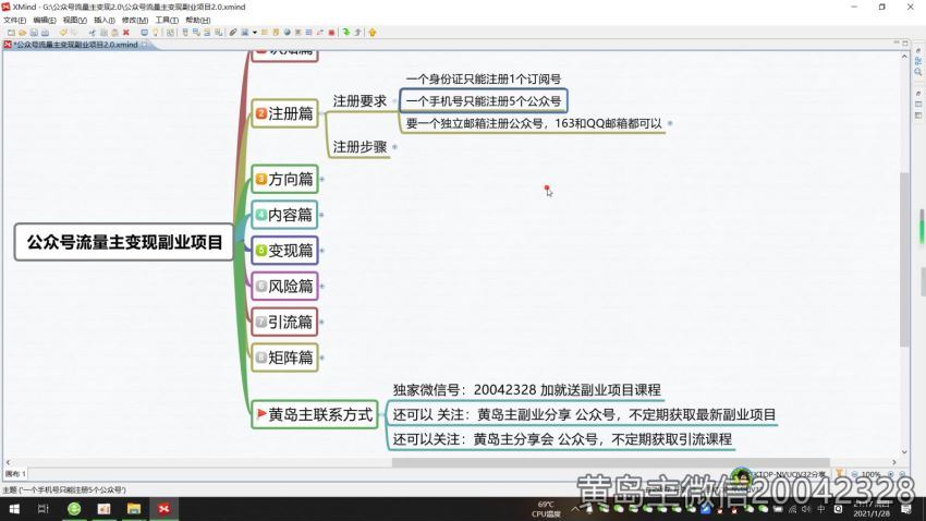 黄岛主：公众号流量主变现副业项目2.0【完结】(1.57G)