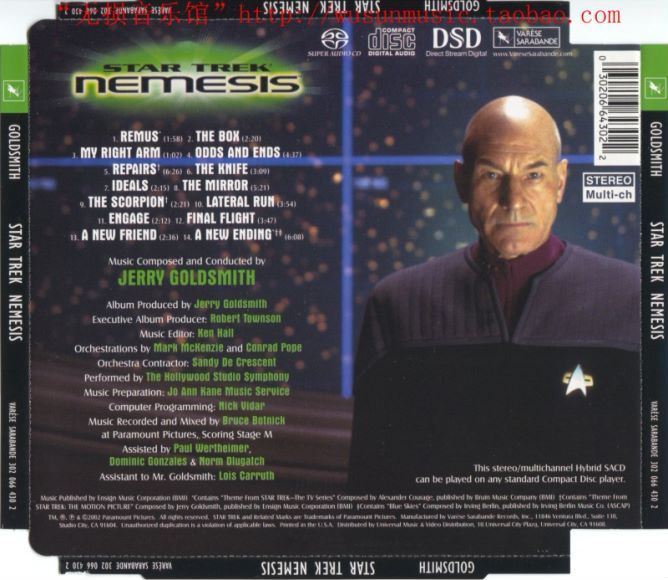 SACD-S0017 星际迷航之复仇女神原声音乐Jerry Goldsmith - Star Trek Nemesis(4.02G)